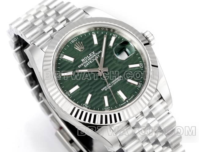 最优复刻手表JF厂日志劳力士绿盘3235机械41毫米正面实拍图