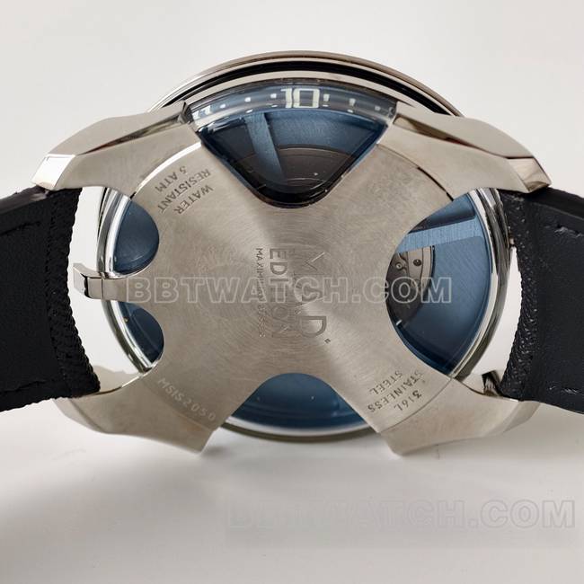 超级克隆手表MB&F蓝盘K1厂机械橡胶表带背面实拍图