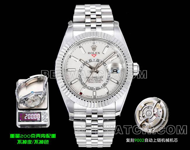 顶级复刻手表纵航者AR+厂劳力士白盘机械正面实拍图