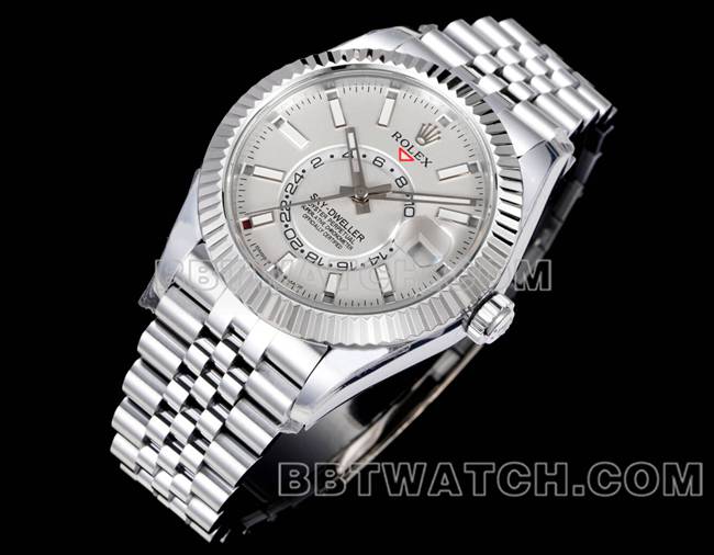 顶级复刻手表纵航者AR+厂劳力士白盘机械正面实拍图