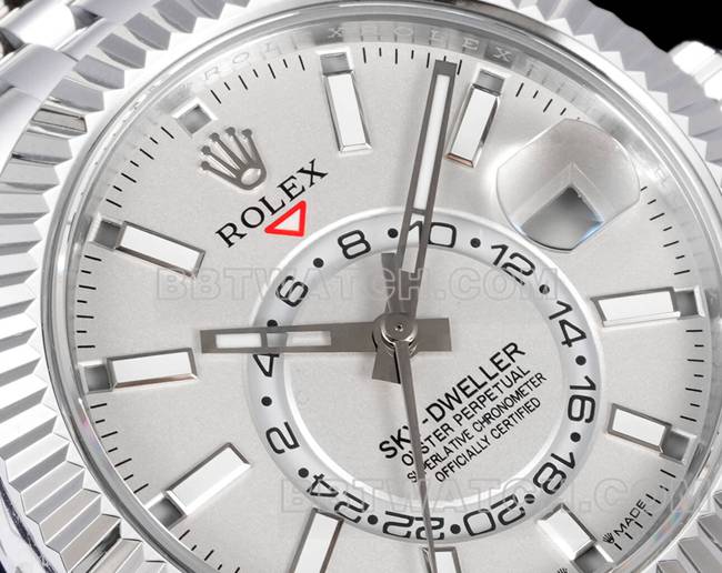 顶级复刻手表纵航者AR+厂劳力士白盘机械正面实拍图