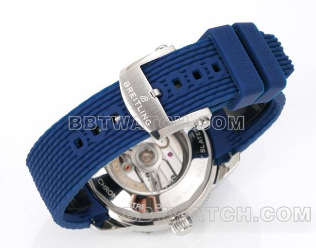 最优复刻手表超级海洋文化BLS厂百年灵蓝盘橡胶表带表带实拍图