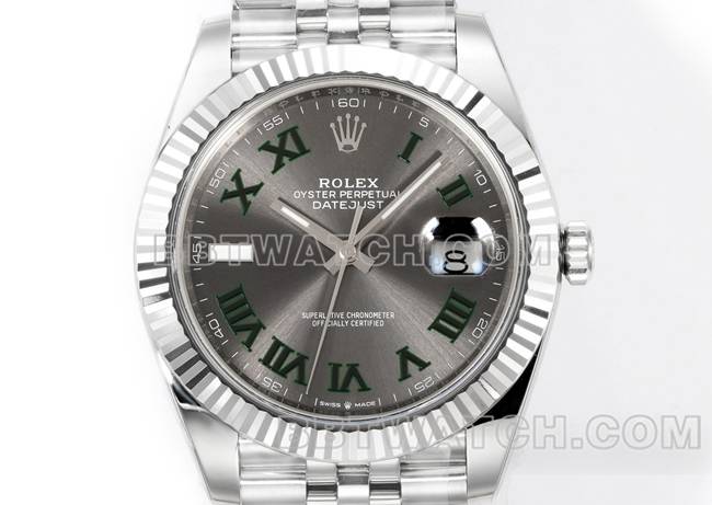 超级克隆手表JF厂日志劳力士灰盘罗马数字3235机械41毫米正面实拍图