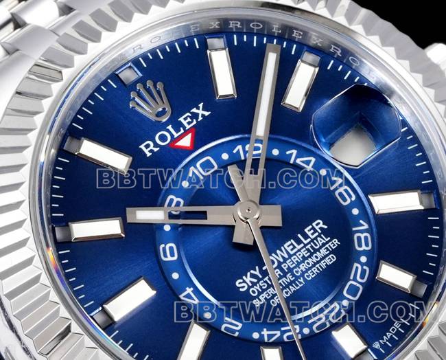 最优复刻手表纵航者AR+厂劳力士蓝盘机械正面实拍图