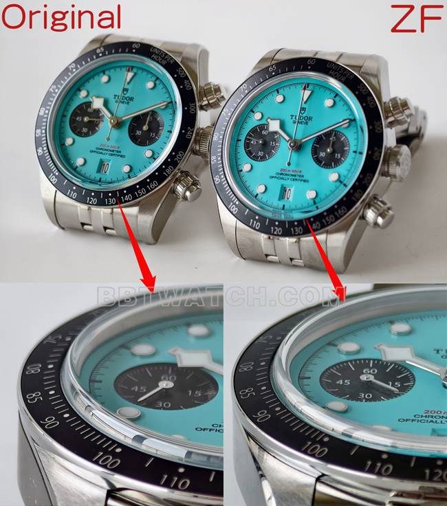 ZF厂帝舵碧湾蓝盘机械顶级复刻手表79360对比正品区别外观实拍图