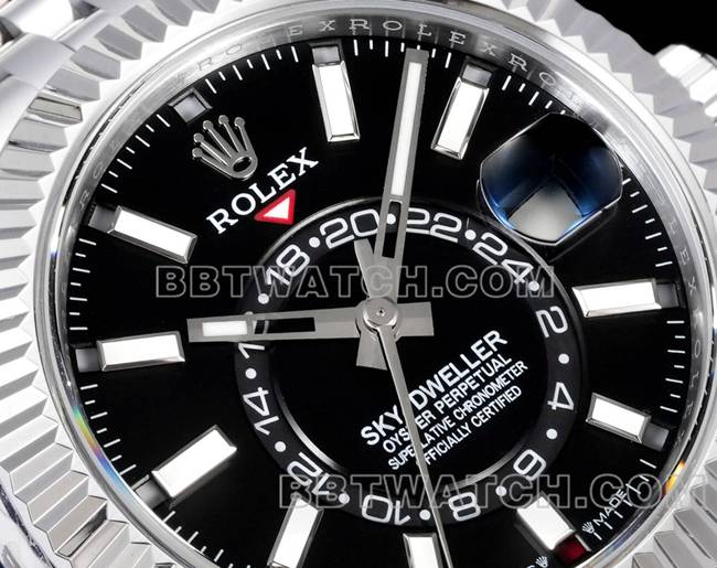 超级克隆手表纵航者AR+厂劳力士黑盘机械正面实拍图