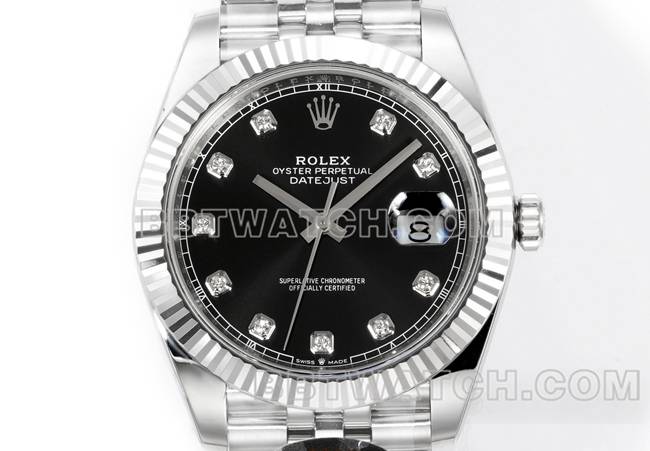 1:1复刻手表日志JF厂劳力士黑盘3235机械41毫米正面实拍图