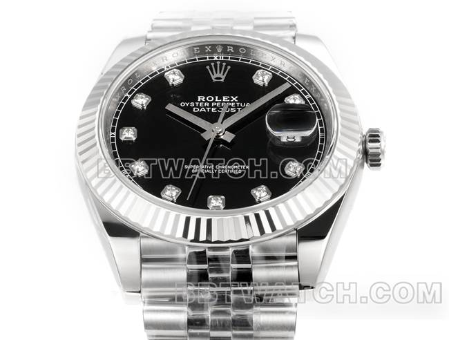 1:1复刻手表日志JF厂劳力士黑盘3235机械41毫米正面实拍图