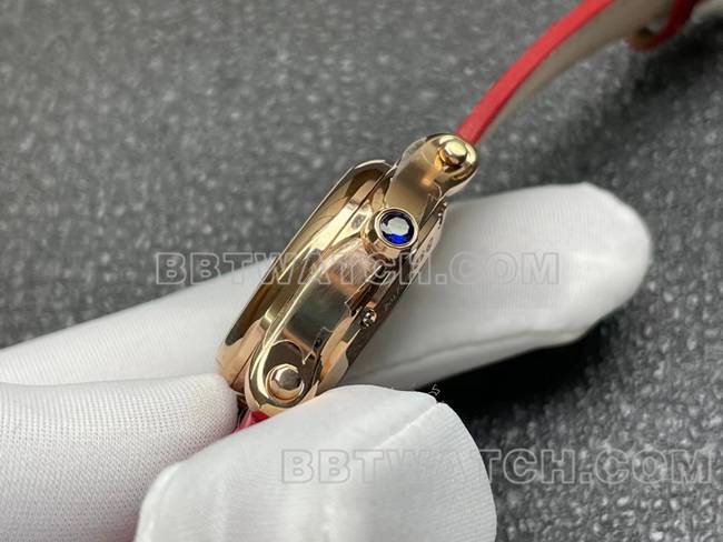 最佳复刻手表YF厂萧邦HAPPY SPORT玫瑰金盘2892机械侧面实拍图