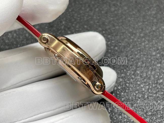 最佳复刻手表YF厂萧邦HAPPY SPORT玫瑰金盘2892机械侧面实拍图