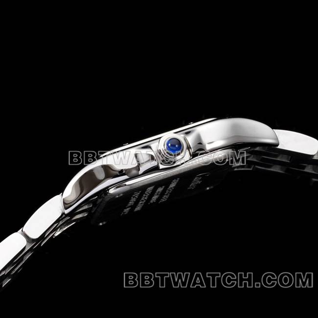 最优复刻手表猎豹BBa厂卡地亚白盘钻圈钢带石英侧面实拍图