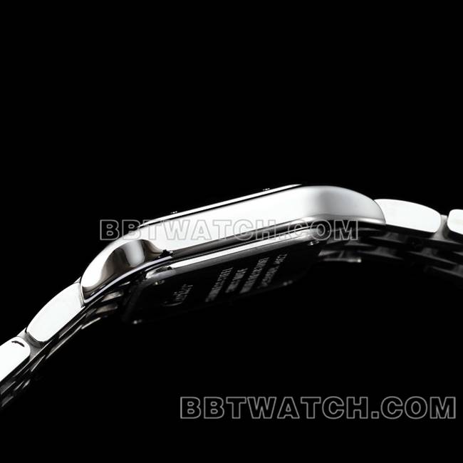 最优复刻手表猎豹BBa厂卡地亚白盘钻圈钢带石英侧面实拍图