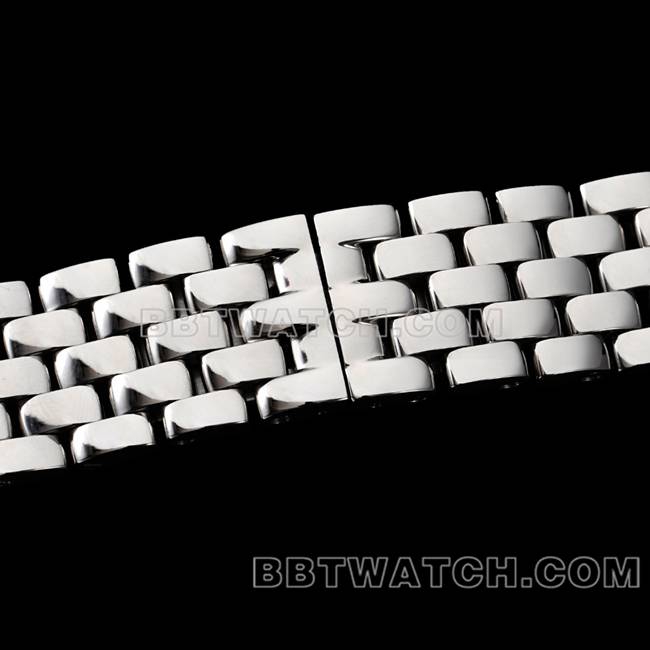 最优复刻手表猎豹BBa厂卡地亚白盘钻圈钢带石英表带实拍图