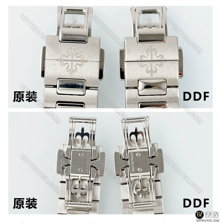 DDF厂百达翡丽鹦鹉螺顶级复刻手表7118对比正品区别表扣实拍图