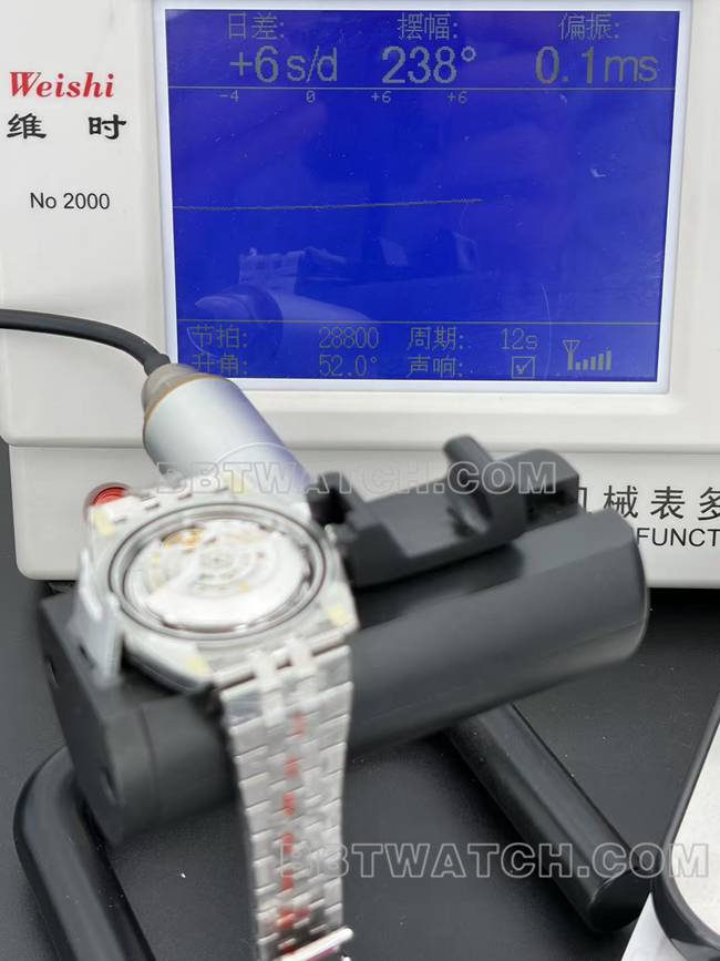 最优复刻手表ERF厂日志劳力士黑盘3235机械正面实拍图