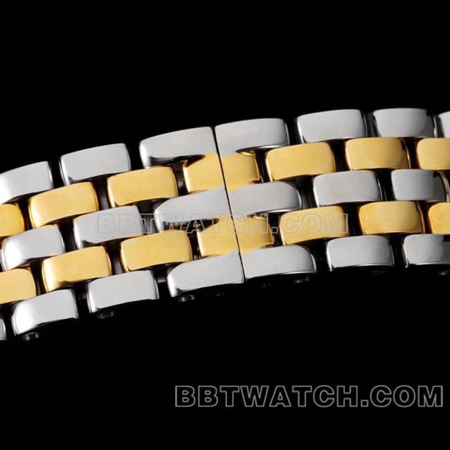 超级克隆手表猎豹BBa厂卡地亚白盘间黄金钢带石英表带实拍图