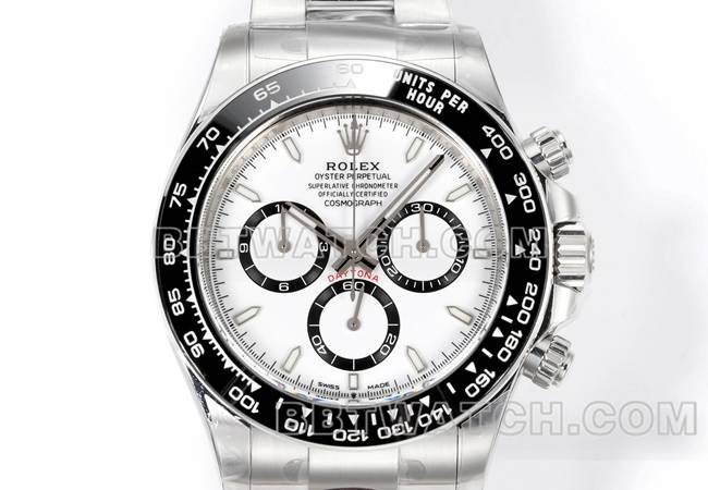 1:1复刻手表JF厂劳力士迪通拿白盘4131机械40毫米正面实拍图