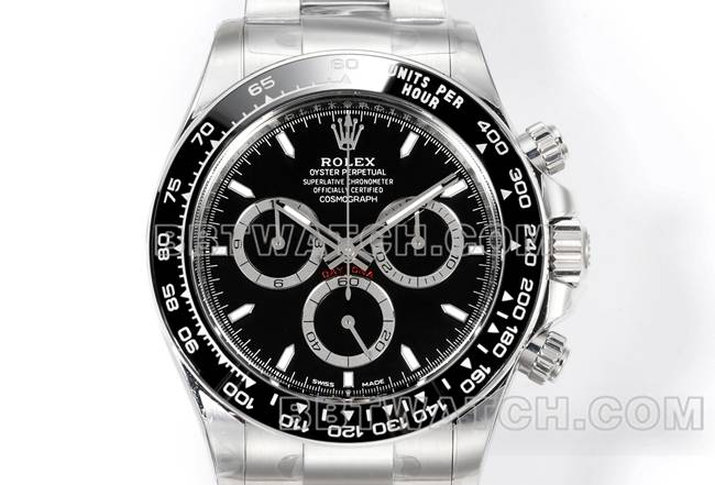 超级克隆手表JF厂劳力士迪通拿黑盘4131机械40毫米正面实拍图