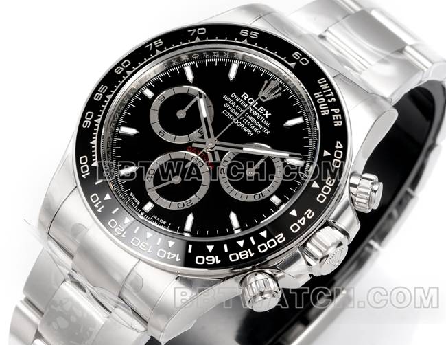 超级克隆手表JF厂劳力士迪通拿黑盘4131机械40毫米正面实拍图