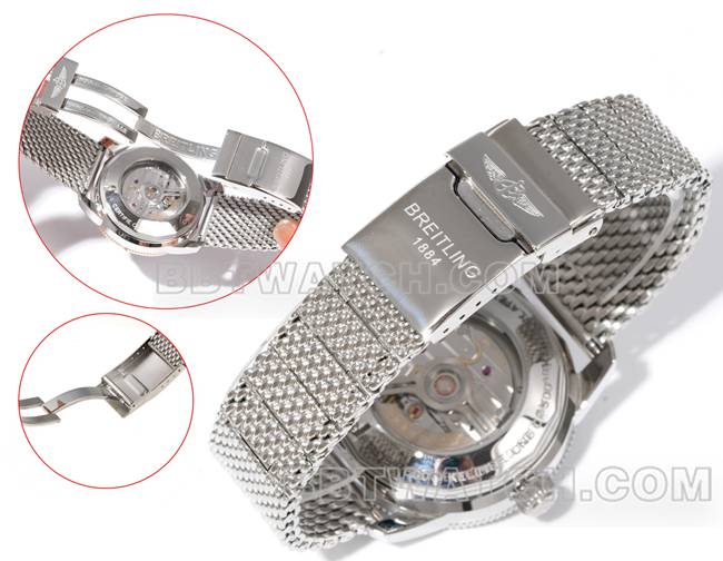 BLS厂1:1复刻手表超级海洋文化百年灵蓝盘钢表带表带实拍图