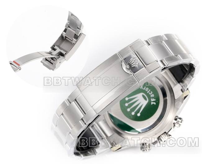 超级克隆手表JF厂劳力士迪通拿黑盘4131机械40毫米表带实拍图