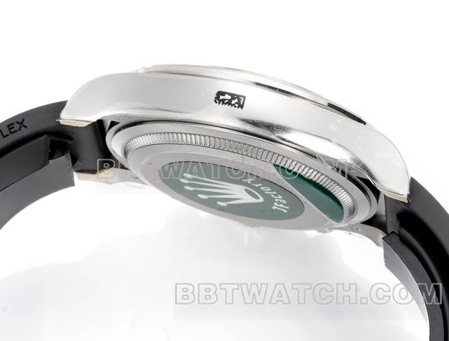 最佳复刻手表JF厂劳力士迪通拿灰盘4131机械40毫米橡胶表带侧面实拍图