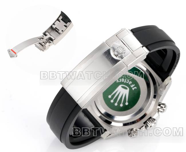 最佳复刻手表JF厂劳力士迪通拿灰盘4131机械40毫米橡胶表带表带实拍图