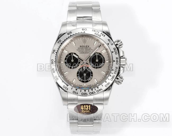 顶级复刻手表JF厂迪通拿劳力士灰盘4131机械40毫米正面实拍图