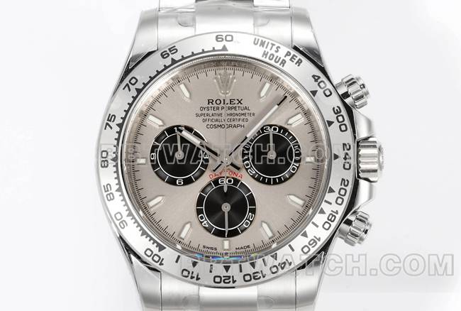 顶级复刻手表JF厂迪通拿劳力士灰盘4131机械40毫米正面实拍图