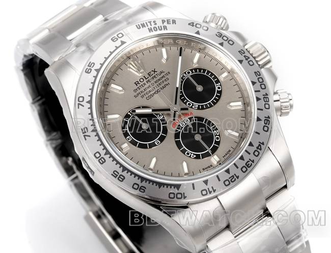 顶级复刻手表JF厂迪通拿劳力士灰盘4131机械40毫米正面实拍图