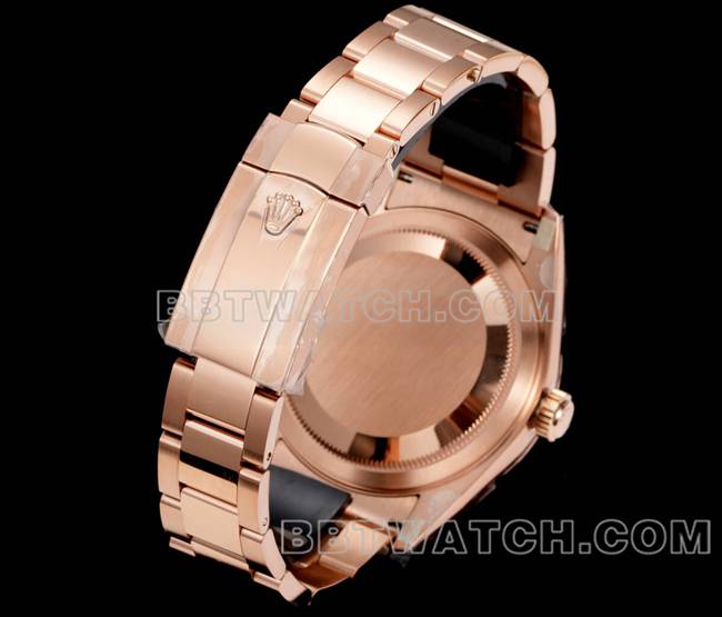 超级克隆手表AR+厂劳力士纵航者棕盘机械玫瑰金表带实拍图