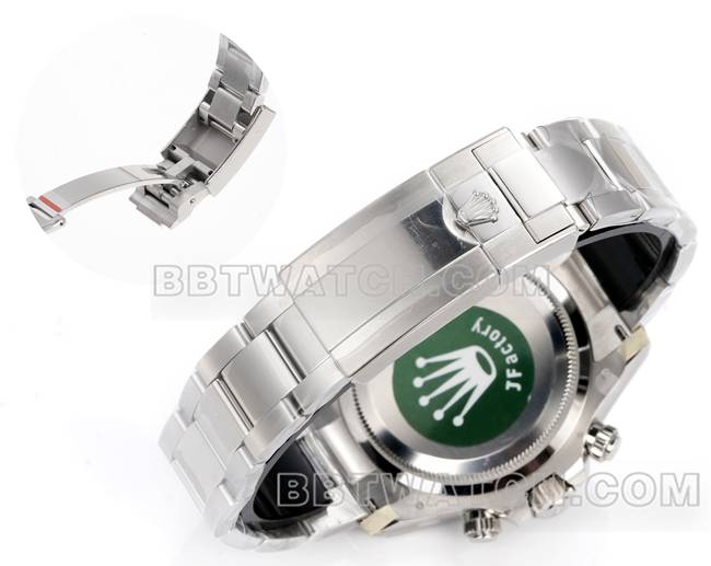 顶级复刻手表JF厂迪通拿劳力士灰盘4131机械40毫米表带实拍图