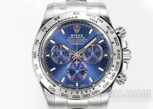 最优复刻手表JF厂迪通拿劳力士蓝盘4131机械40毫米正面实拍图