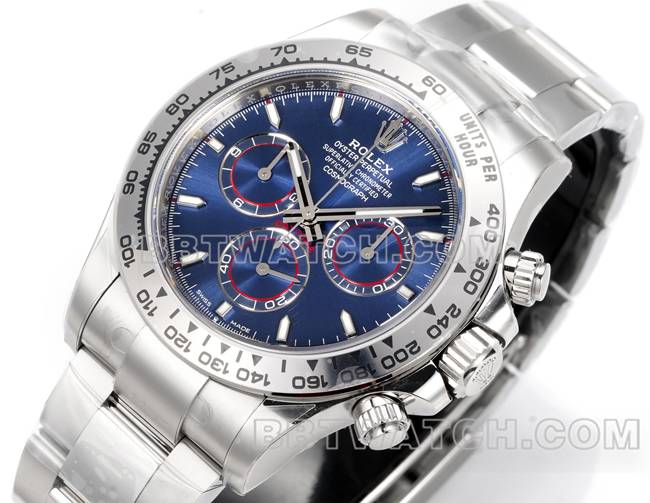 最优复刻手表JF厂迪通拿劳力士蓝盘4131机械40毫米正面实拍图