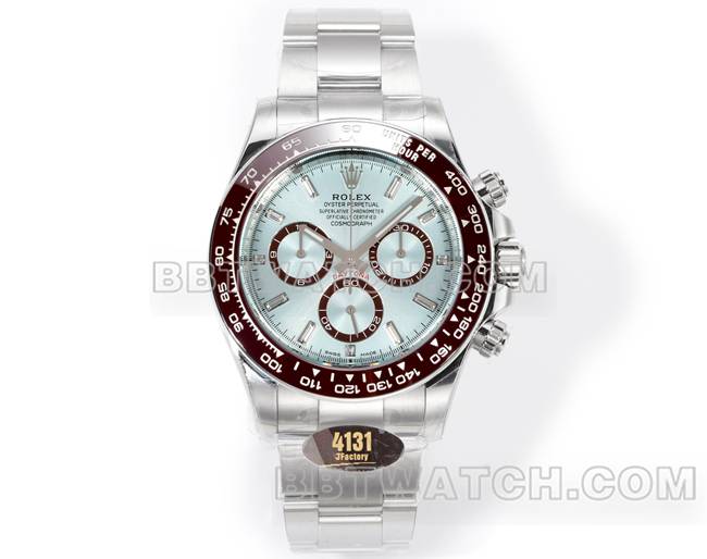 1:1复刻手表JF厂迪通拿劳力士冰蓝盘4131机械40毫米正面实拍图
