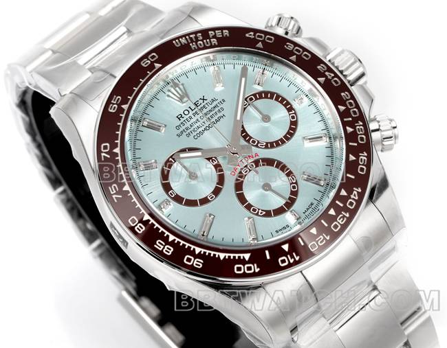 1:1复刻手表JF厂迪通拿劳力士冰蓝盘4131机械40毫米正面实拍图