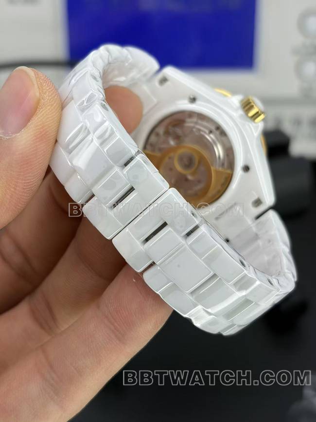 1:1复刻手表香奈儿BV厂白盘38mm机械表带实拍图