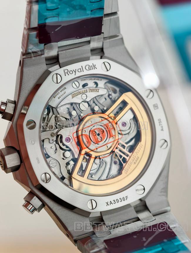 超级克隆手表皇家橡树DDF厂爱彼蓝盘4401机械26240背面实拍图