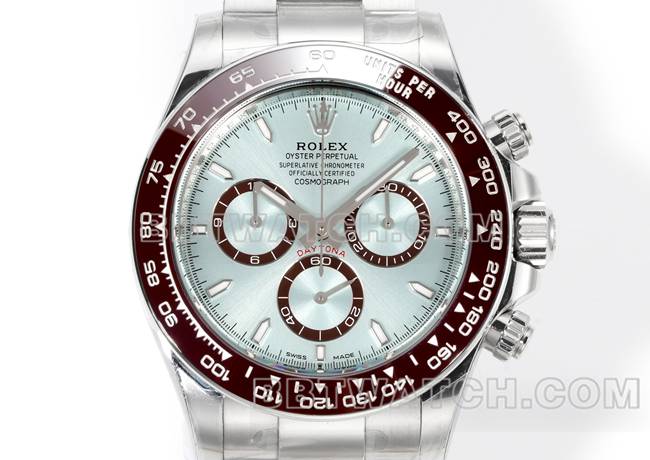 超级克隆手表JF厂迪通拿劳力士冰蓝盘4131机械40毫米正面实拍图