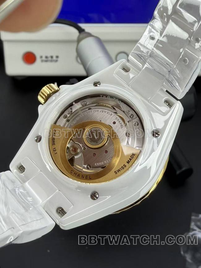 1:1复刻手表香奈儿BV厂白盘38mm机械背面实拍图