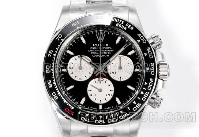 最佳复刻手表JF厂迪通拿劳力士黑盘4132机械40毫米正面实拍图