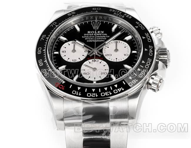 最佳复刻手表JF厂迪通拿劳力士黑盘4132机械40毫米正面实拍图