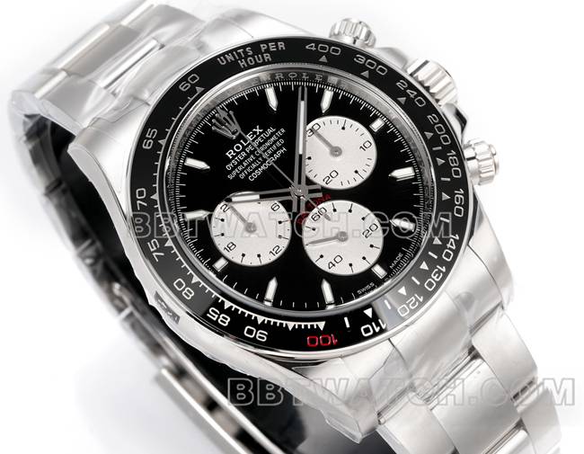 最佳复刻手表JF厂迪通拿劳力士黑盘4132机械40毫米正面实拍图