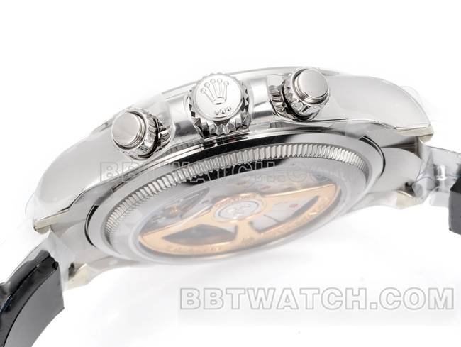 最佳复刻手表JF厂迪通拿劳力士黑盘4132机械40毫米侧面实拍图