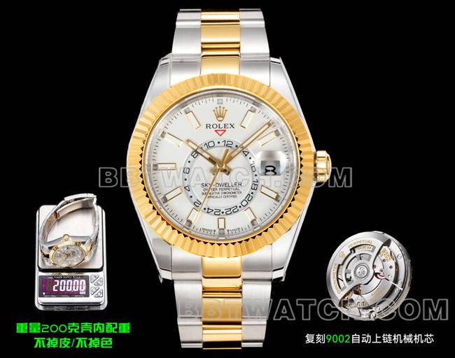 顶级复刻手表纵航者AR+厂劳力士白盘机械间金钢表带正面实拍图