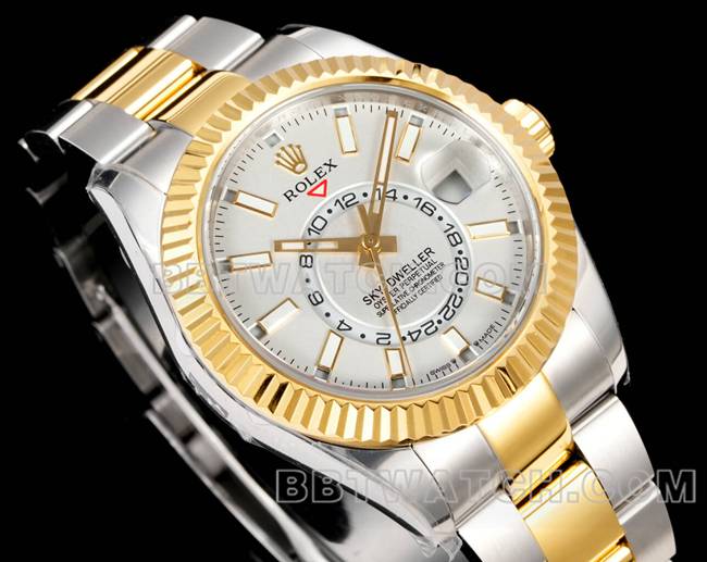 顶级复刻手表纵航者AR+厂劳力士白盘机械间金钢表带正面实拍图