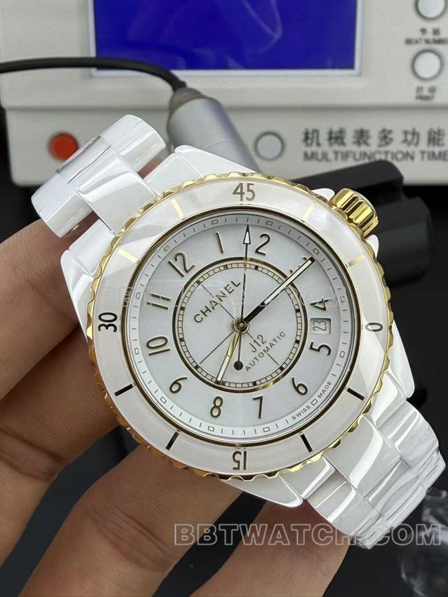 1:1复刻手表香奈儿BV厂白盘38mm机械正面实拍图
