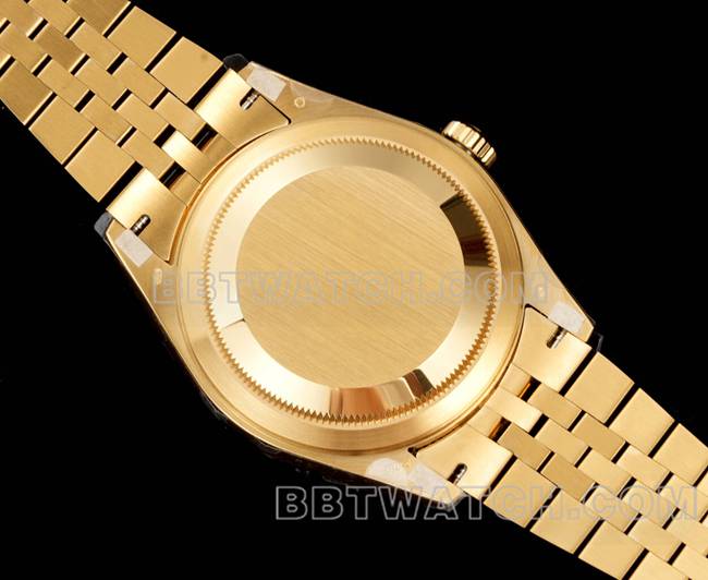 超级克隆手表纵航者AR+厂劳力士白盘机械黄金背面实拍图