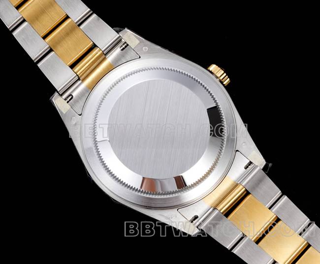 最佳复刻手表纵航者AR+厂劳力士黑盘机械间金钢表带背面实拍图