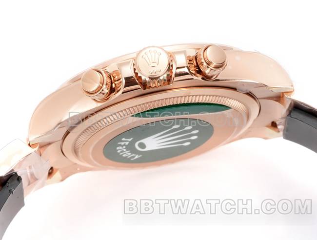 1:1复刻手表劳力士JF厂迪通拿玫瑰金盘玫瑰金壳4131机械钢带侧面实拍图